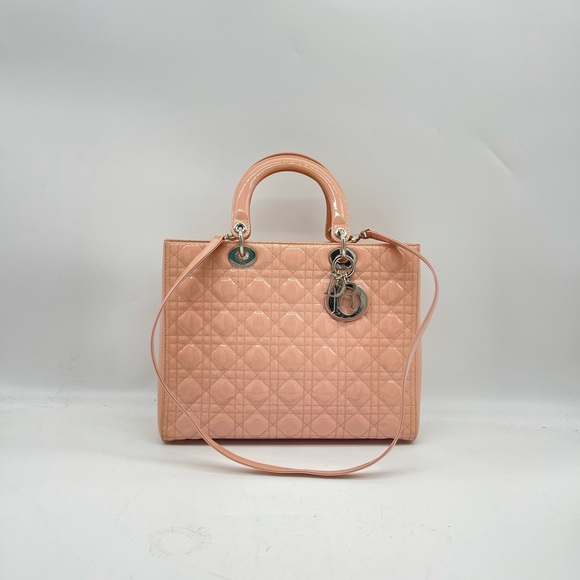 Dior Handbags - Christian Dior Patent Leather Large Lady Dior Handbag Satchel